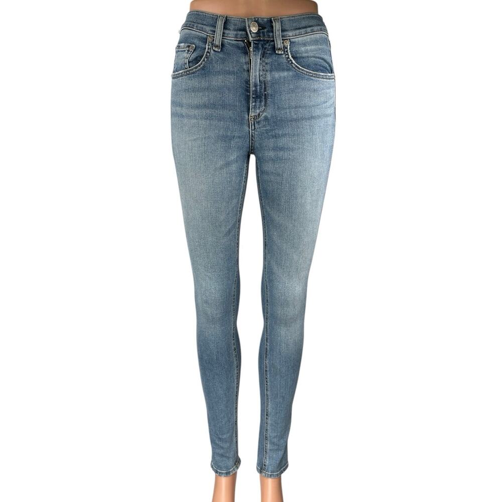 Rag & Bone Women's Blue Light Wash Mid Rise Casual Skinny Denim Jeans Size 24